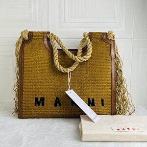 NWT MARNI MARCEL RAFFIA NORTH SOUTH ROPE TOTE
